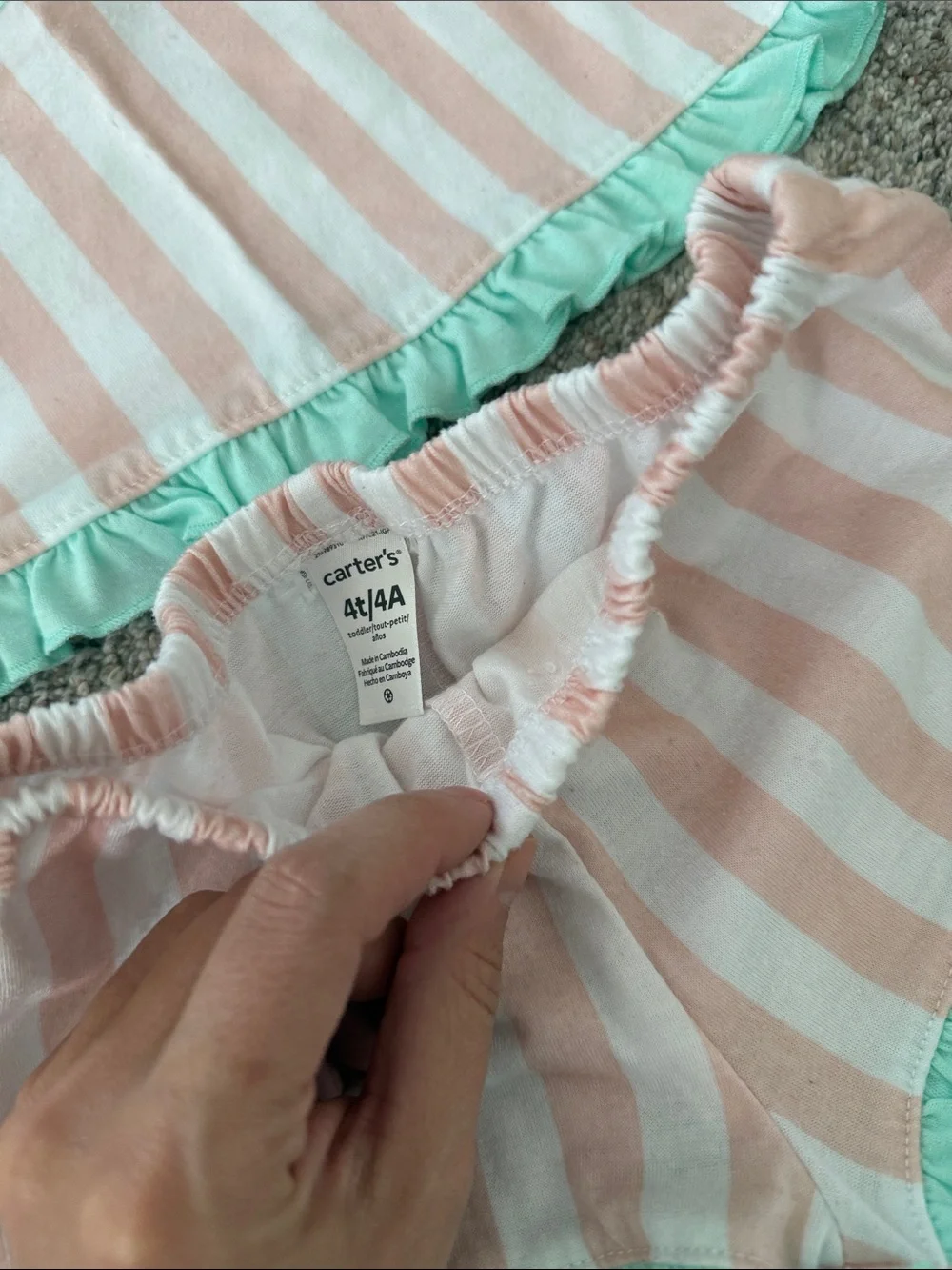 Carter's Girls Watermelon & Strawberry short and tank Pajama Sets 4t bundle